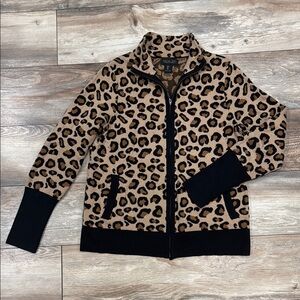 Leopard Print Zip-Up Jacket